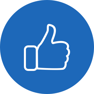 Thumbs up in blue signifying 3 Great Flavors To Choose